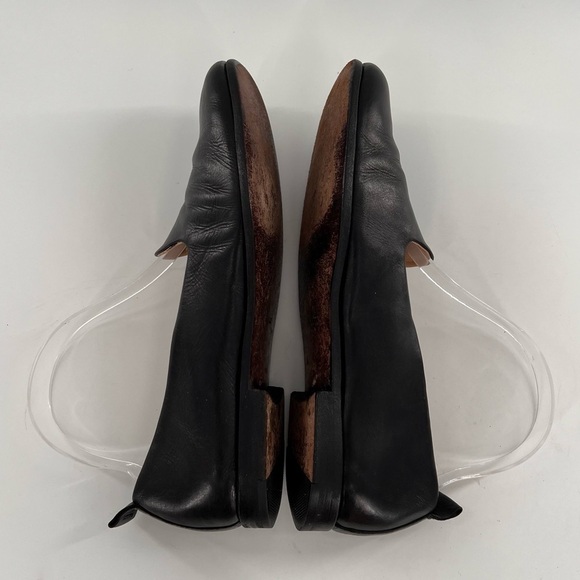 Bally Alba flats 6 black Italian leather smoking loafers old money minimalist - Picture 6 of 12